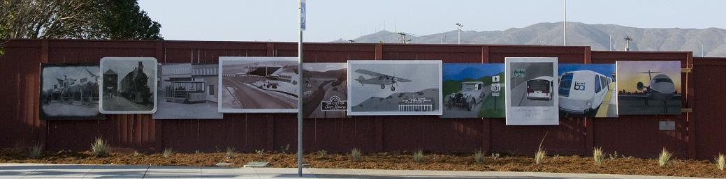 History of Transportation Mural - San Bruno by Marianne Bland